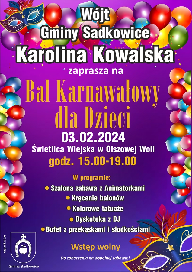 Zaproszenie na Bal Karnawałowy