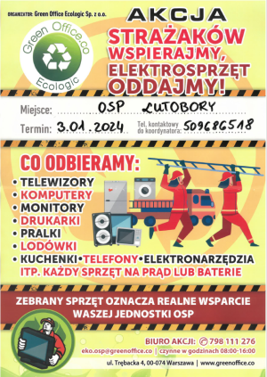 Zbiórka elektrośmieci, 3 stycznia 2024 r., OSP Lutobory
