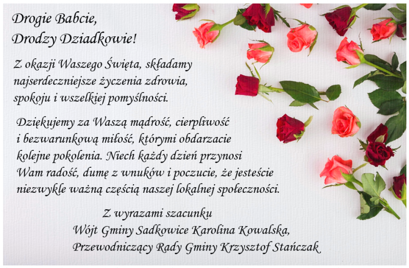 Drogie Babcie, Drodzy Dziadkowie! Z okazji Waszego Święta, składamy najserdeczniejsze życzenia zdrowia, spokoju i wszelkiej...